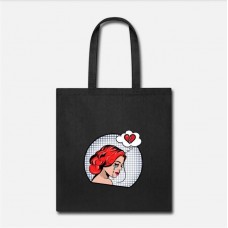 Pop Art Girl Crying Black Tote Bag